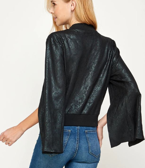 Snake Print Bomber Jacket