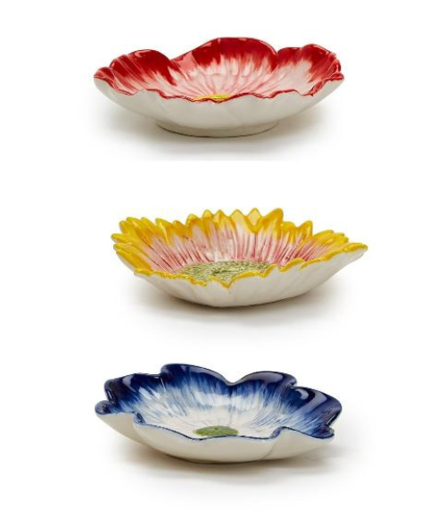 In Full Bloom Hand-Painted Flower Trinket Trays