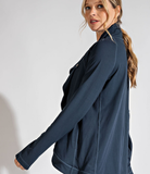 Plus Asymmetric Jacket with Cowl Neck - Multiple Colors