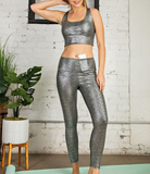 Plus Snake Fog Foil Print Sports Bralette - Multiple Colors
