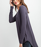 Plus Round Neck Top - Multiple Colors