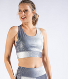 Plus Galaxy Foil Print Full Sports Bralette