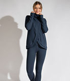 Plus Asymmetric Jacket with Cowl Neck - Multiple Colors