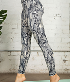 Plus Navy Snake Print Full Length Leggings