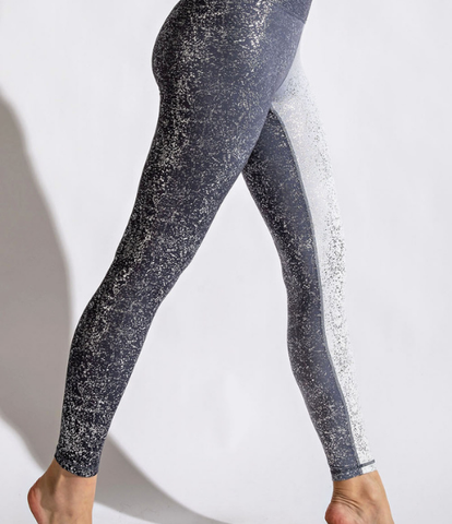 Plus Galaxy Foil Print Full Length Leggings