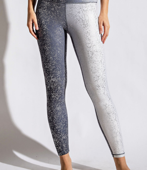 Plus Galaxy Foil Print Full Length Leggings