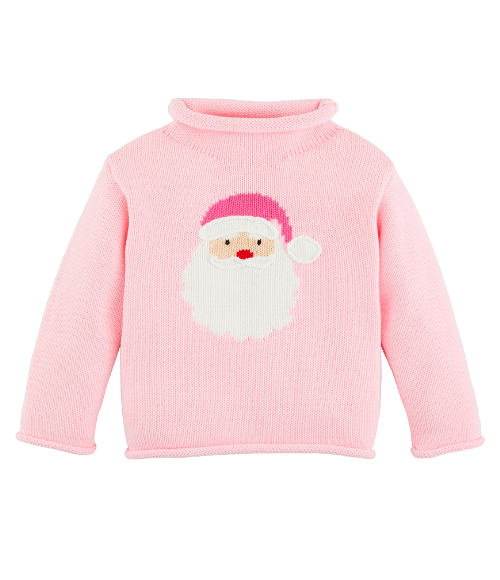 Pink Rollneck Santa Sweater