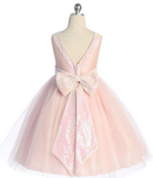 Pink Iridescent Bow Girls Dress