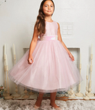 Pink Iridescent Bow Girls Dress