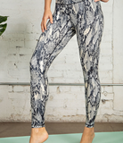 Plus Navy Snake Print Full Length Leggings