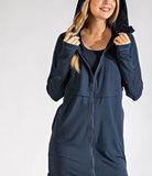 Plus Long Hooded Active Jacket - Multiple Colors