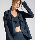 Plus Asymmetric Jacket with Cowl Neck - Multiple Colors