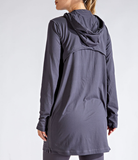 Plus Long Hooded Active Jacket - Multiple Colors