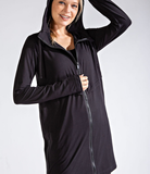 Plus Long Hooded Active Jacket - Multiple Colors