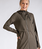 Plus Long Hooded Active Jacket - Multiple Colors