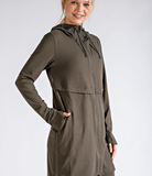 Plus Long Hooded Active Jacket - Multiple Colors
