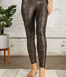 Plus Anaconda Gold Foil Full Length Leggings