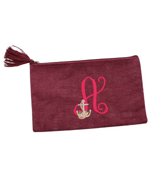 Jute Zipper Pouch - multiple colors