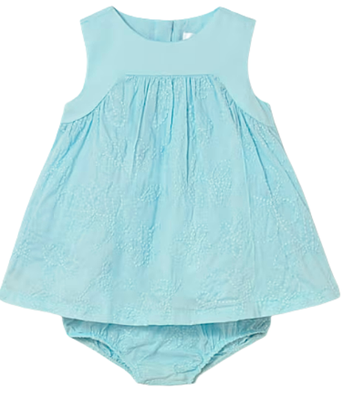 Aqua Embroidered Dress