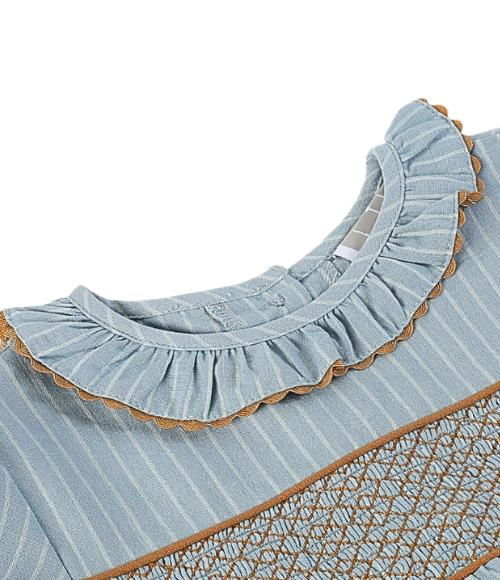 Autumn Smocked Pinstripe Dress