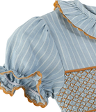 Autumn Smocked Pinstripe Dress