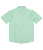 BQ Men's Jade Apple Wave Check Guayabera Shirt