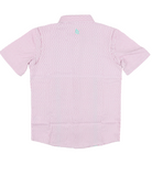 BQ Pink Mint Wave Check Guayabera Shirt