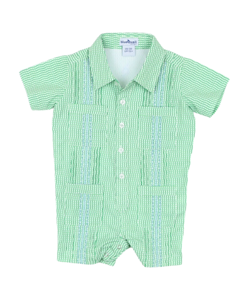 BQ Jade Apple Wave Guayabera Romper