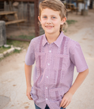 BQ Maroon Guayabera