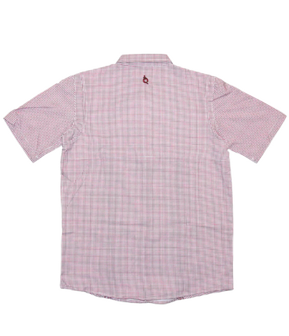 BQ Maroon Check Guayabera Shirt