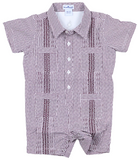 BQ Maroon Guayabera Romper
