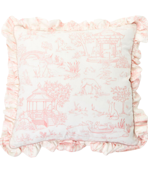 Baby Animal Toile Decorative Pillows