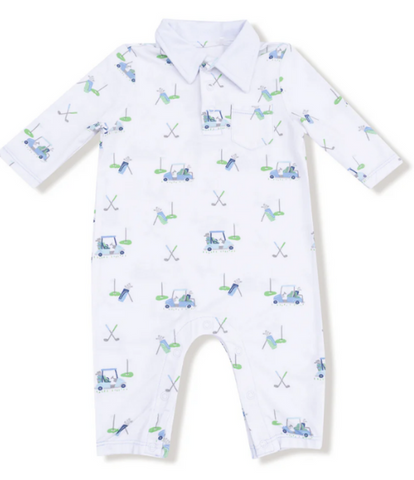 Baby Golf Carts LS Polo Romper