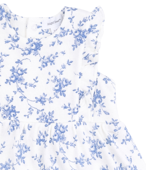 Blue Vines Floral Bodysuit Dress