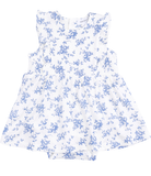 Blue Vines Floral Bodysuit Dress