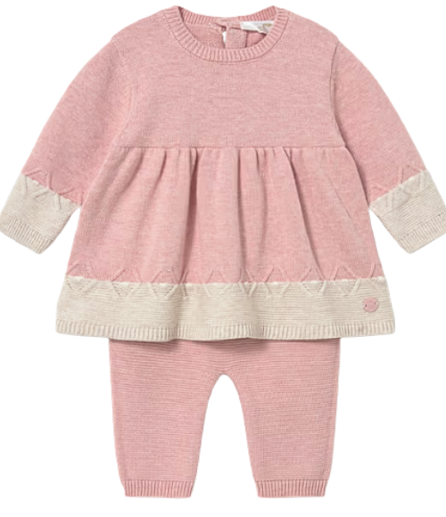 Baby Rose Knit Leggings Set