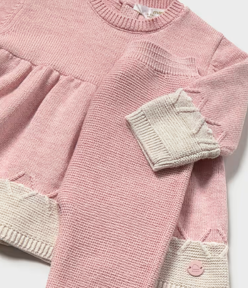 Baby Rose Knit Leggings Set