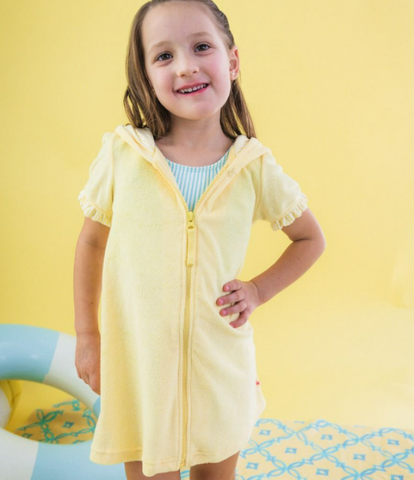 Soft Yellow Terry Full-Zip Cover Up