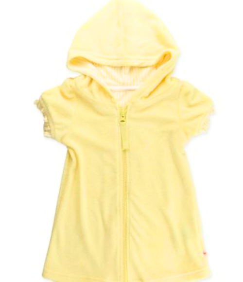 Soft Yellow Terry Full-Zip Cover Up