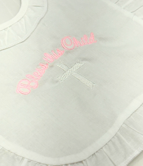 Embriodered Christening-Baptismal Bibs