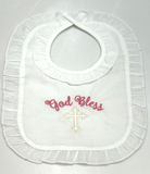 Embriodered Christening-Baptismal Bibs
