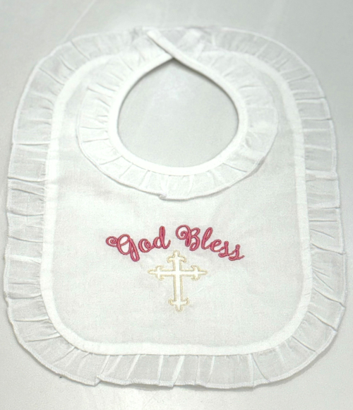 Embriodered Christening-Baptismal Bibs