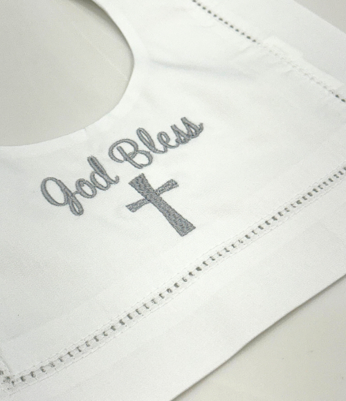 Embriodered Christening-Baptismal Bibs