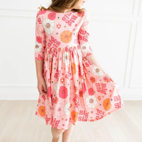 Big Sis Floral Twirl Dress