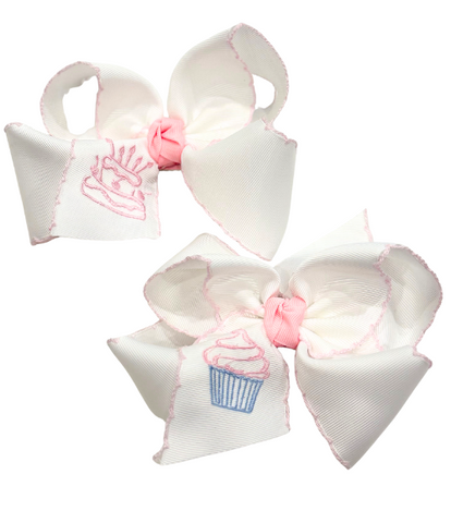 Birthday Embroidered Grosgrain Bows