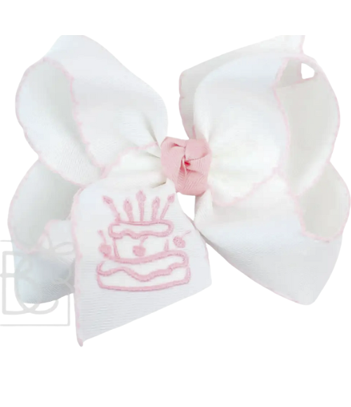 Birthday Embroidered Grosgrain Bows