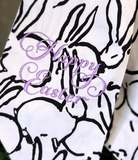 Black & White Bunny Easter Wreath Sashes