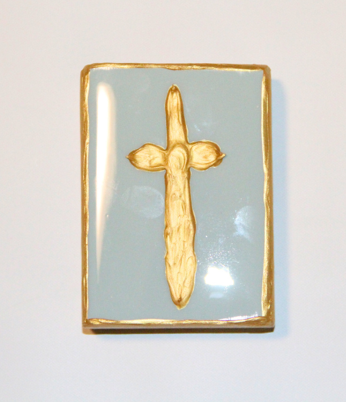 Gold Edged Cross Canvas