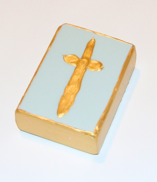 Gold Edged Cross Canvas