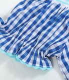 Blue Gingham Smocked School Dress
